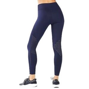 Fabletics Navy Perforated Seamless 7/8 Leggings